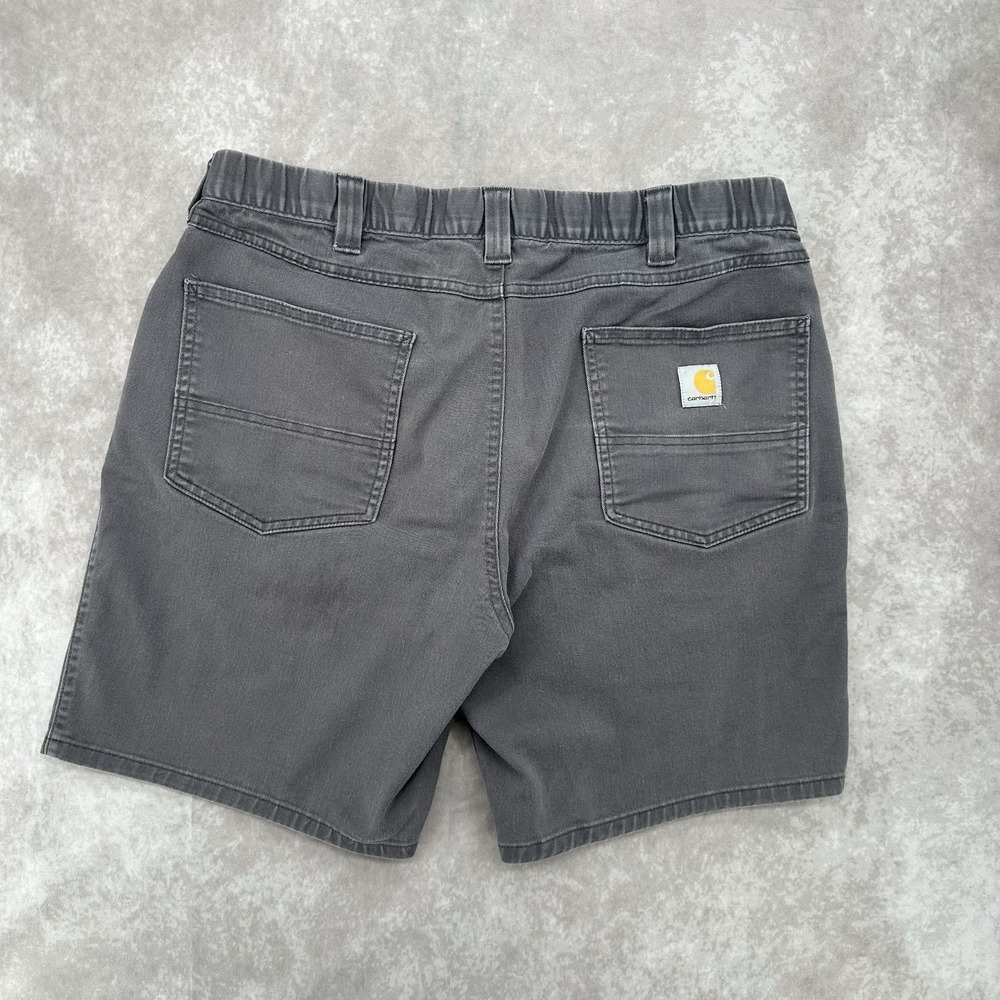 Carhartt Relaxed Fit Mens Size 40 Gray Canvas Workwear Carpenter Shorts - Picture 10 of 11